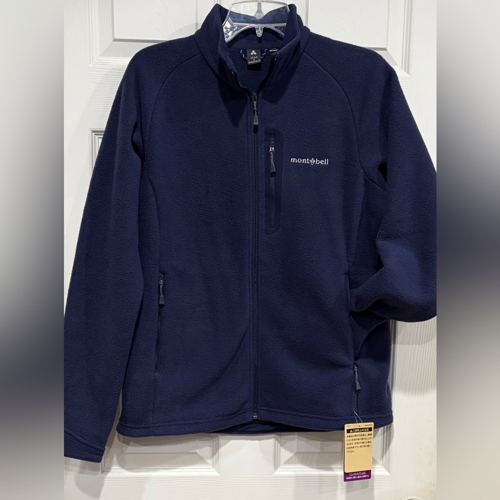 Montbell Women's Large CLIMAPLUS 200 Jacket Fleece Midnight Blue NWT Zip Pockets